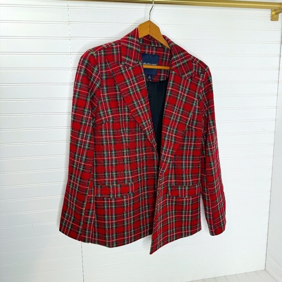 NEW Studio Park Blazer Small Red Plaid - Picture 1 of 6